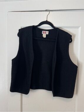 Vintage Black 100% Wool Vest